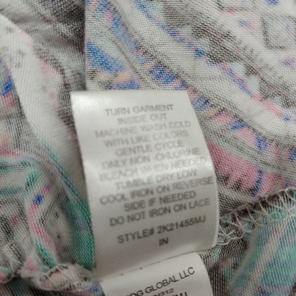 All At Once | Swing Multicolor Aline Tunic Crochet Tank Top Large - Picture 7 of 15